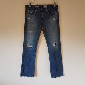 AG Adriano Goldschmied Jeans The Tomboy Relaxed Straight Size 29 Distressed Mid